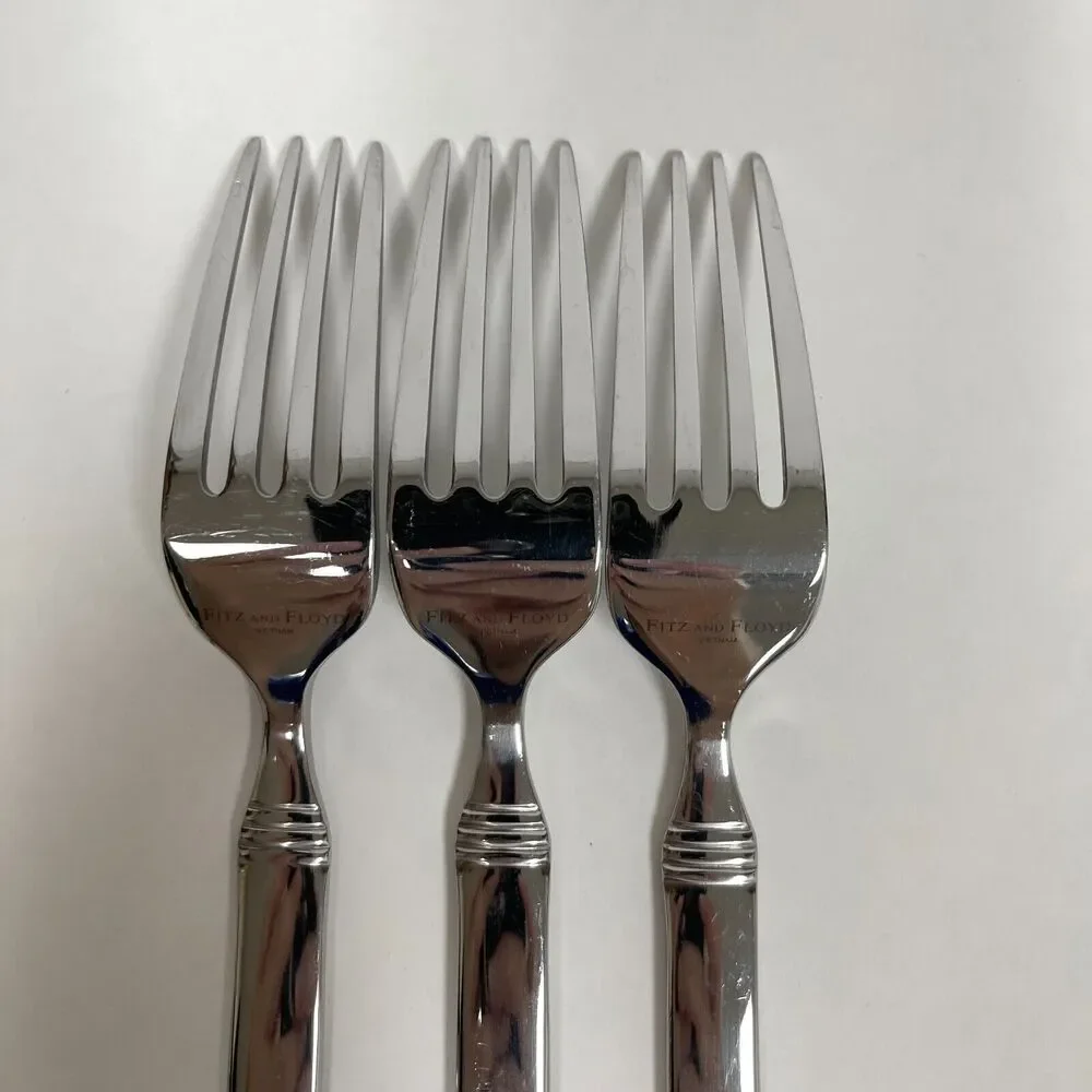 Fitz and Floyd Everyday Bistro‎ Vietnam Silver Forks Lot of 3